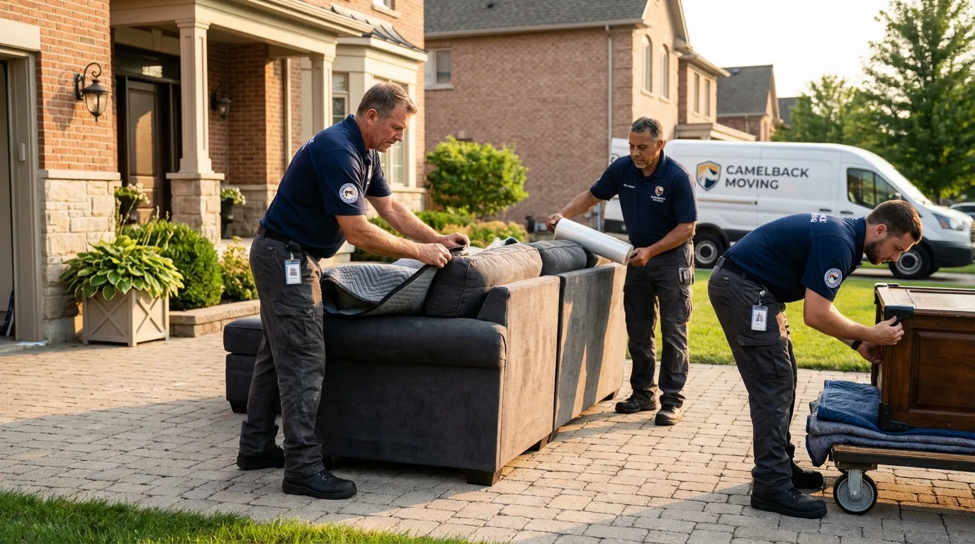 Large estate moving crew wrapping furniture in Boiling Springs, SC